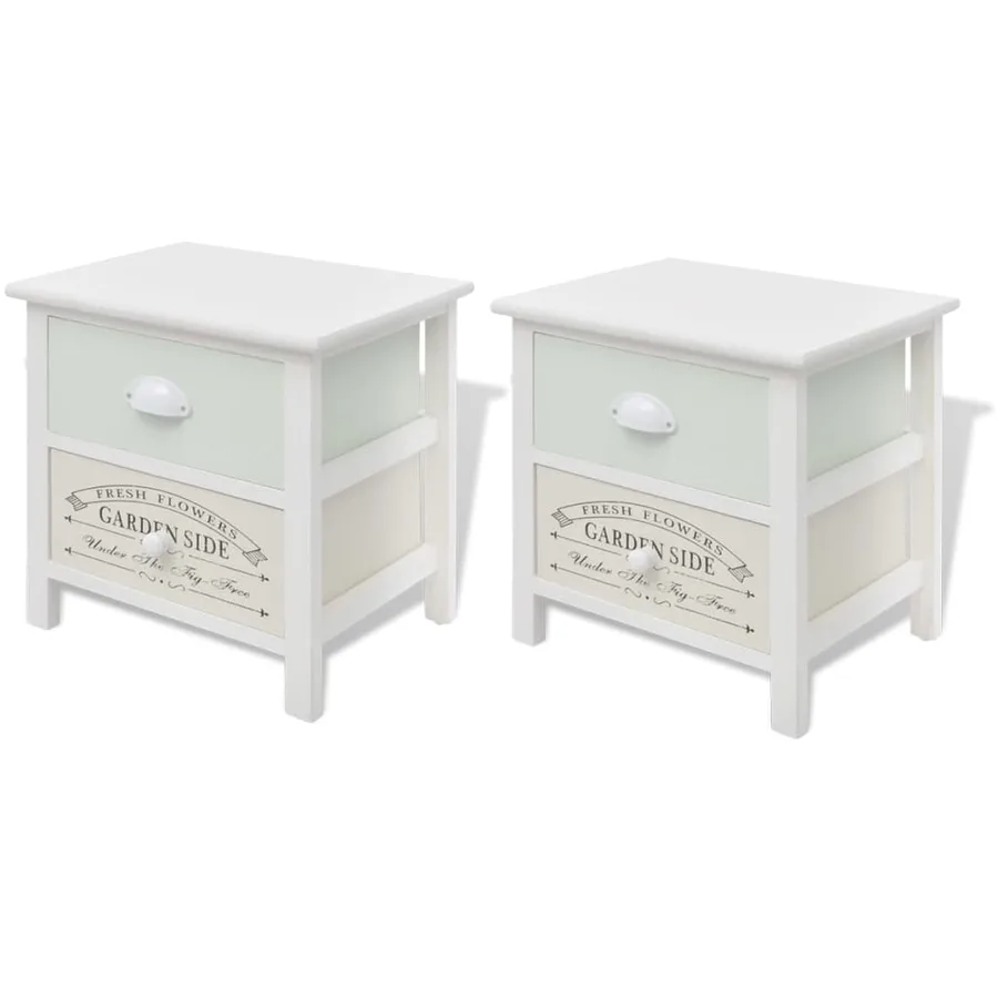 Table de chevet en style français 2 pcs Bois - 2