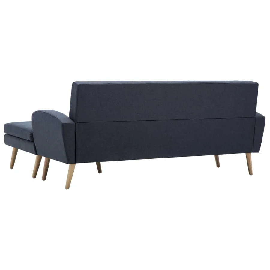 Canapé en forme de L revêtement en tissu gris foncé - 5