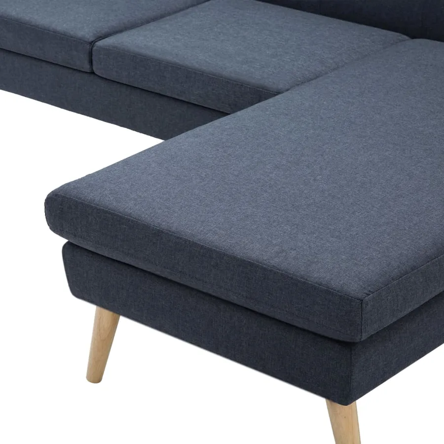 Canapé en forme de L revêtement en tissu gris foncé - 8