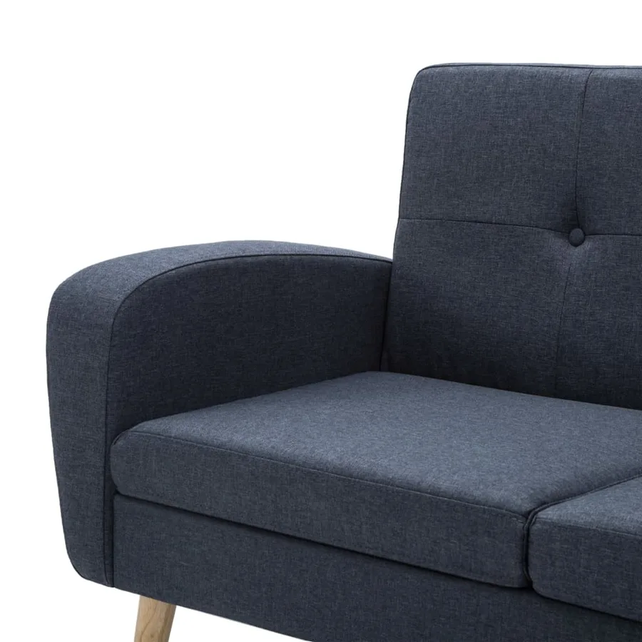 Canapé en forme de L revêtement en tissu gris foncé - 9