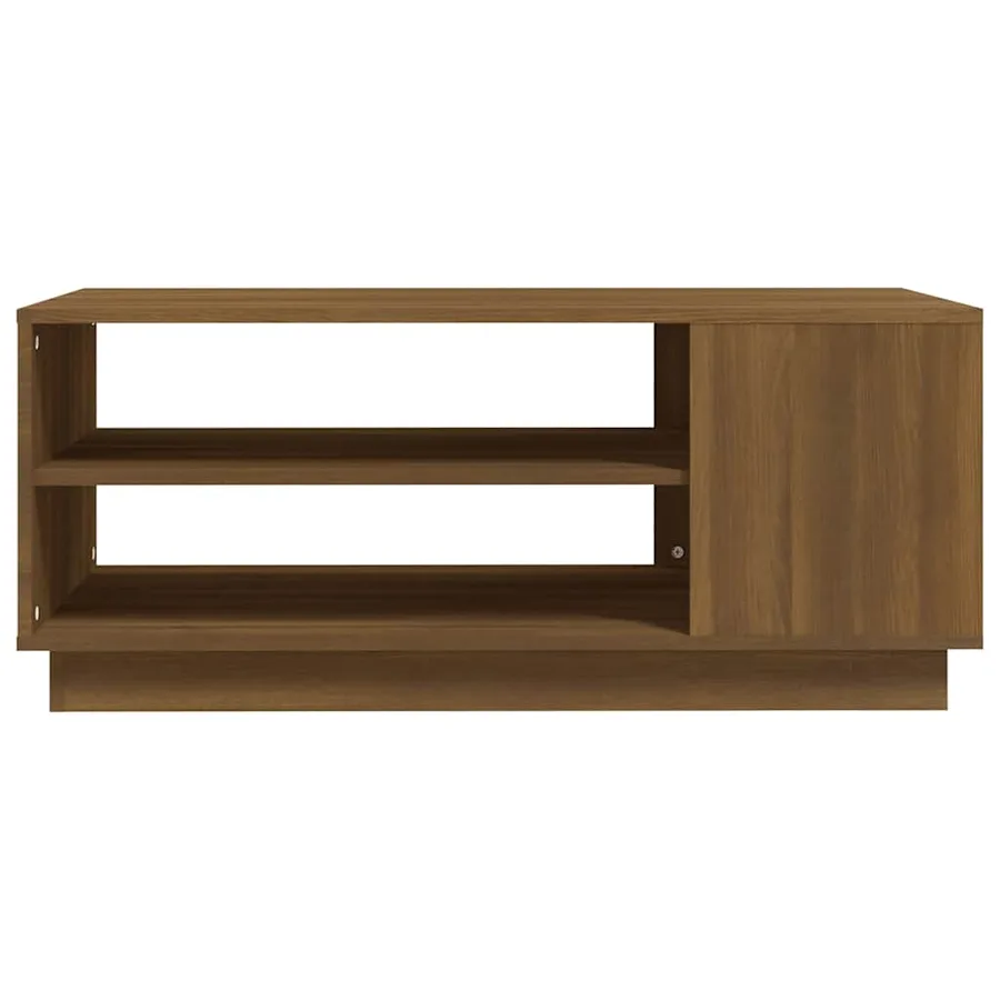 Table basse chêne marron 102x55x43 cm bois d'ingénierie - 4