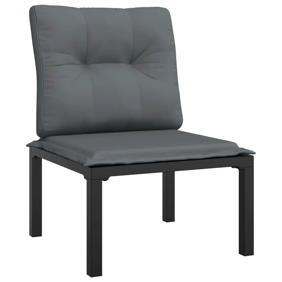 Salon de jardin 5 pcs noir et gris résine tressée - 5