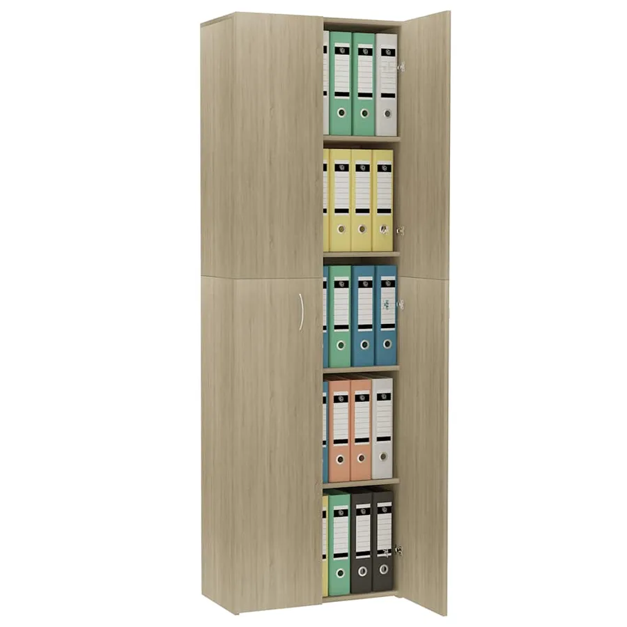 Armoire de bureau Chêne sonoma 60x32x190 cm Bois d'ingénierie - 8