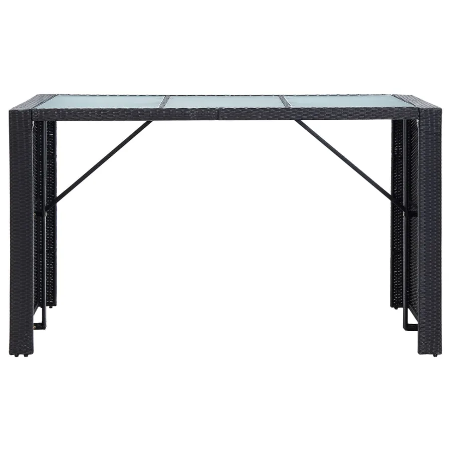 Ensemble de bar de jardin 7 pcs avec coussins poly rotin noir - 3