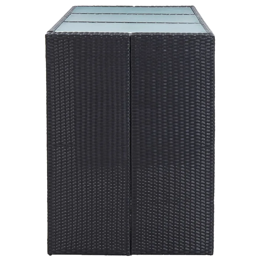 Ensemble de bar de jardin 7 pcs avec coussins poly rotin noir - 4