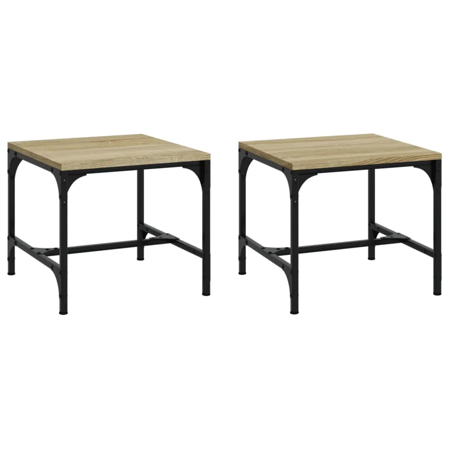 Tables d'appoint 2 pcs Chêne sonoma 40x40x35 cm Bois ingénierie - 2