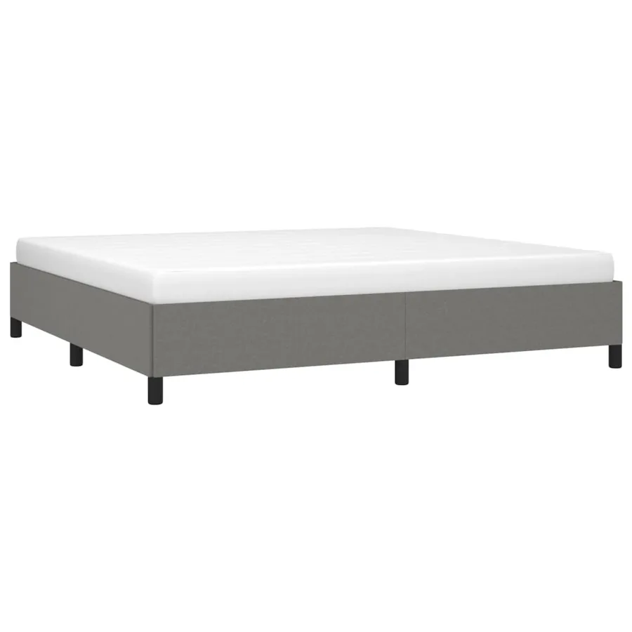 Cadre de lit sans matelas gris foncé 200x200 cm tissu - 3