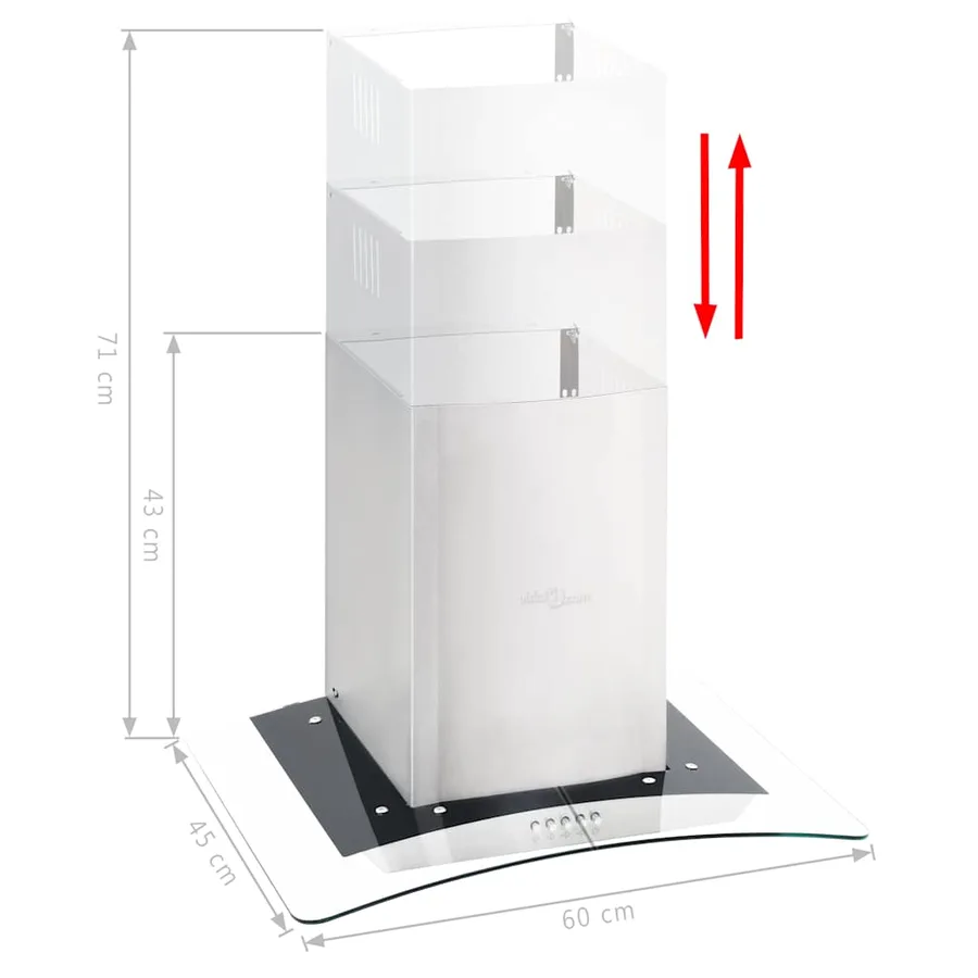 Hotte murale 60 cm Acier inoxydable 756 m³/h LED - 3