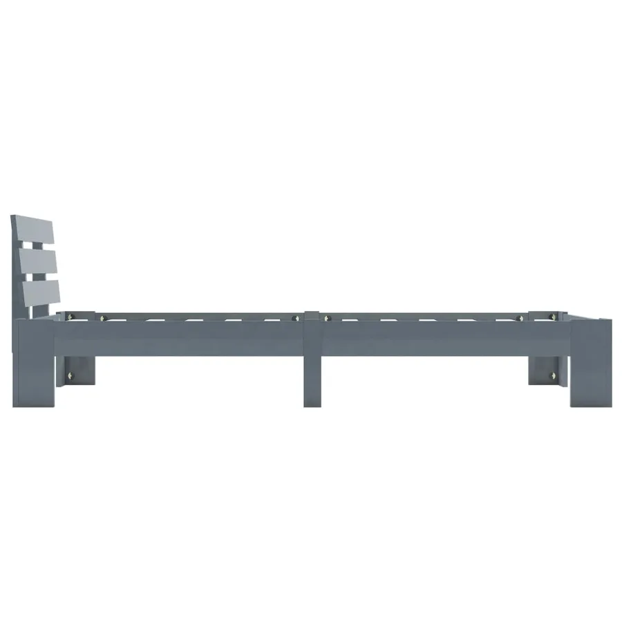 Cadre de lit sans matelas gris bois de pin massif 90x200 cm - 4