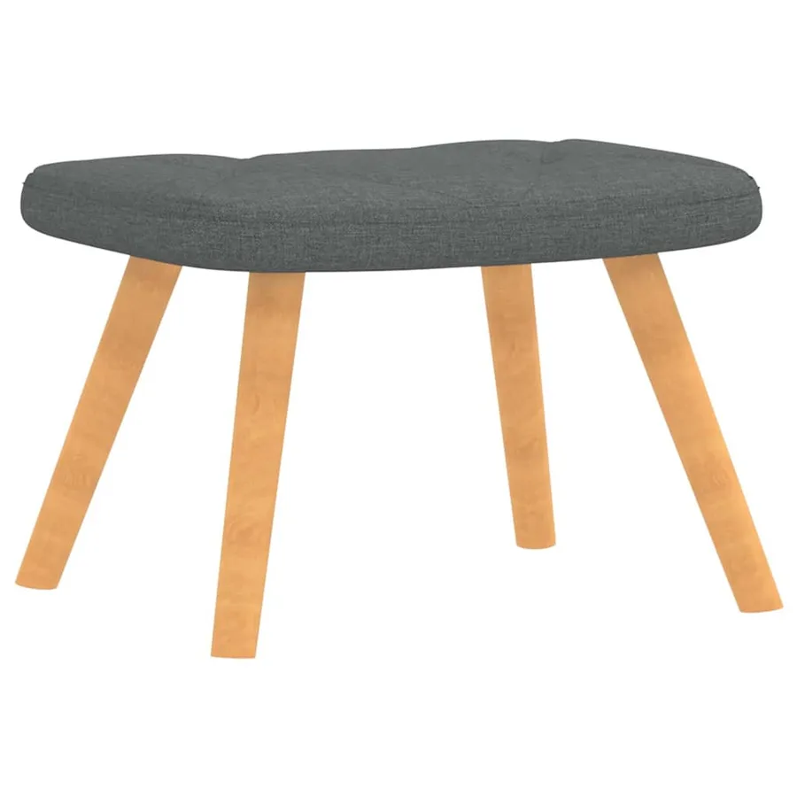 Chaise de relaxation avec tabouret Gris foncé Tissu - 6