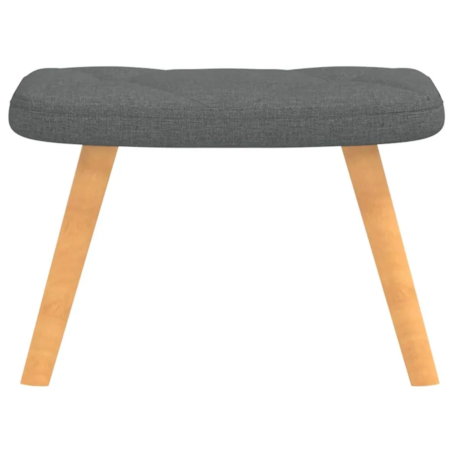 Chaise de relaxation avec tabouret Gris foncé Tissu - 7
