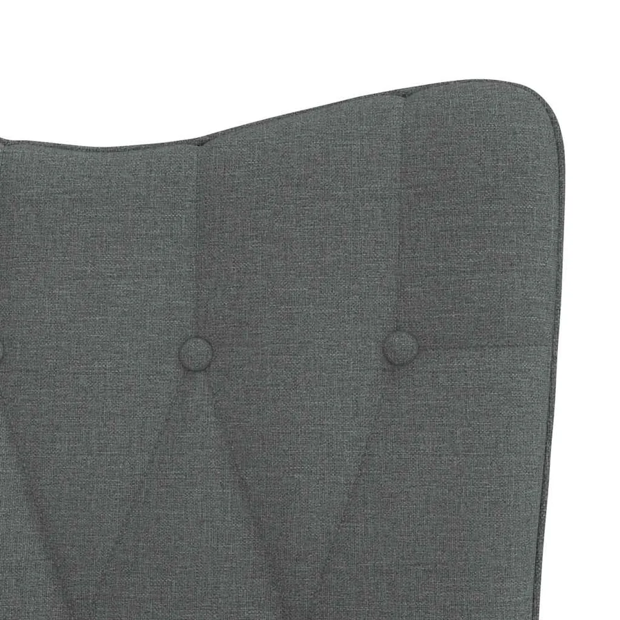 Chaise de relaxation avec tabouret Gris foncé Tissu - 9