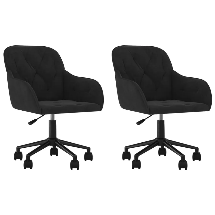 Chaises pivotantes à manger lot de 2 Noir Velours - 2
