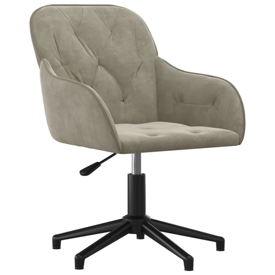 Chaises pivotantes à manger lot de 2 Gris clair Velours - 3