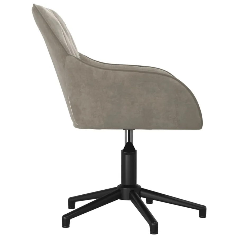 Chaises pivotantes à manger lot de 2 Gris clair Velours - 5