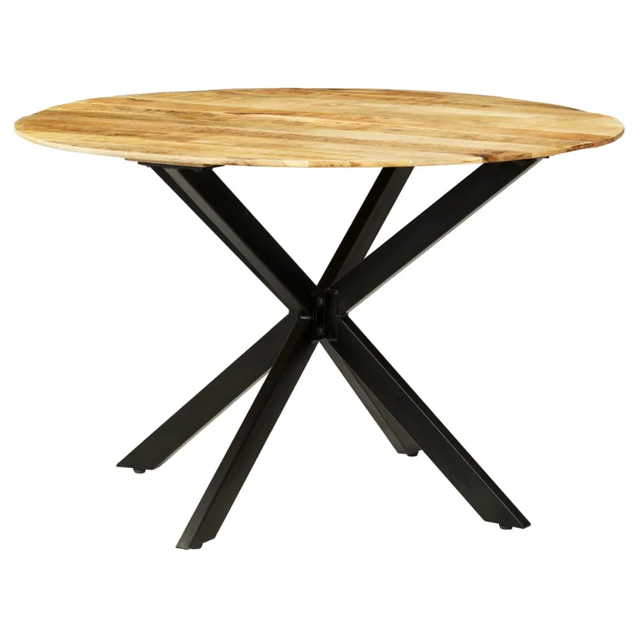 Table à manger Bois de manguier brut massif et acier 120x77 cm - 10