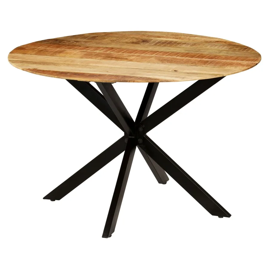 Table à manger Bois de manguier brut massif et acier 120x77 cm - 6