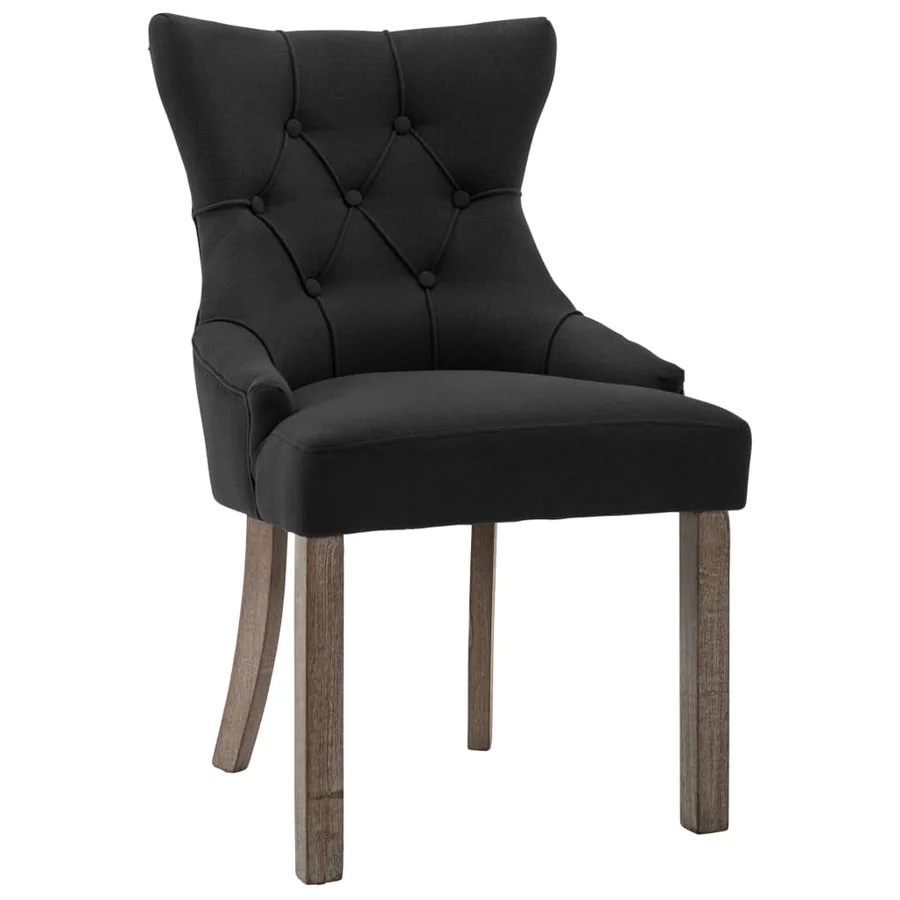 Chaises à manger lot de 2 noir tissu - 3