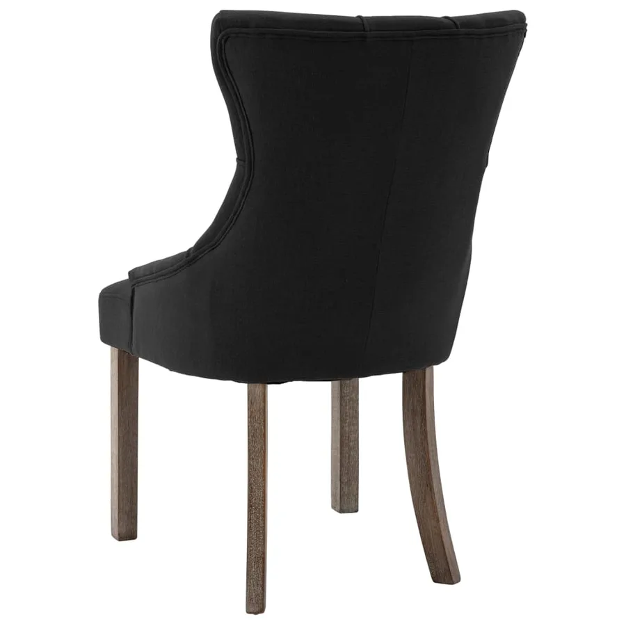 Chaises à manger lot de 2 noir tissu - 6