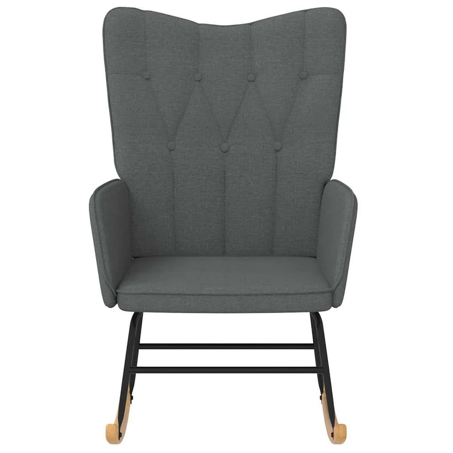Chaise à bascule Gris foncé Tissu - 3