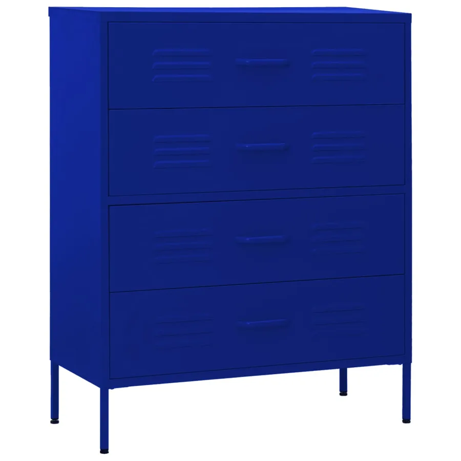 Commode Bleu marine 80x35x101,5 cm Acier - 2