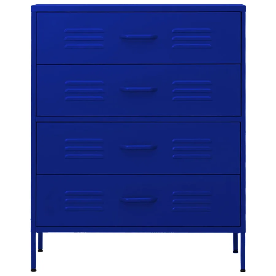 Commode Bleu marine 80x35x101,5 cm Acier - 3