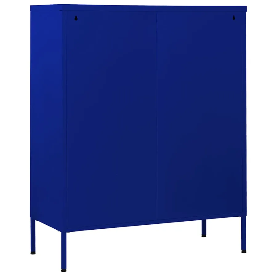 Commode Bleu marine 80x35x101,5 cm Acier - 5