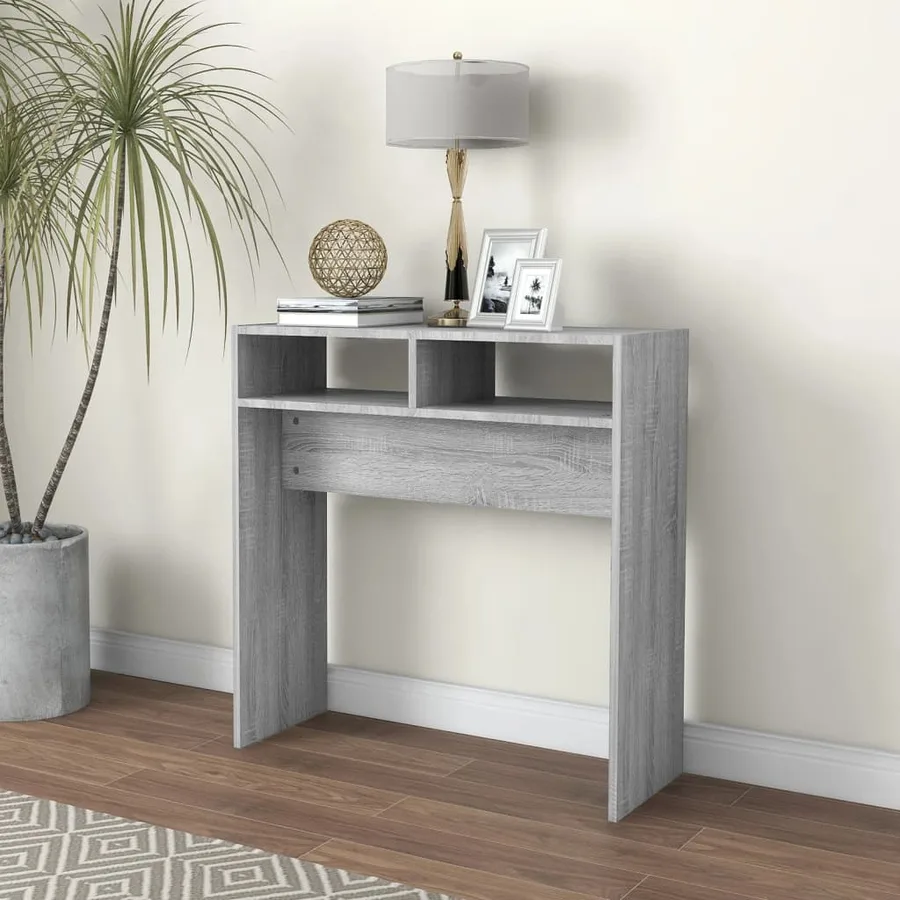 Table console Sonoma gris 78x30x80 cm Bois d'ingénierie - 3