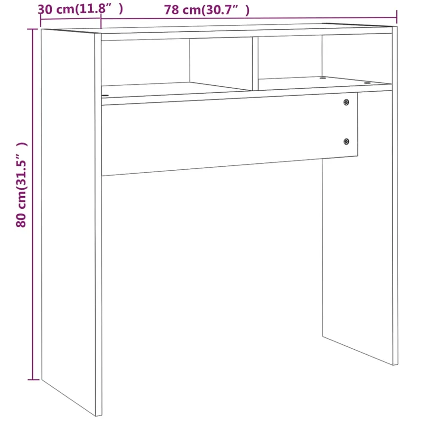 Table console Sonoma gris 78x30x80 cm Bois d'ingénierie - 7