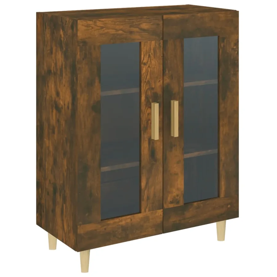 Buffet chêne fumé 69,5x34x90 cm bois d'ingénierie - 2