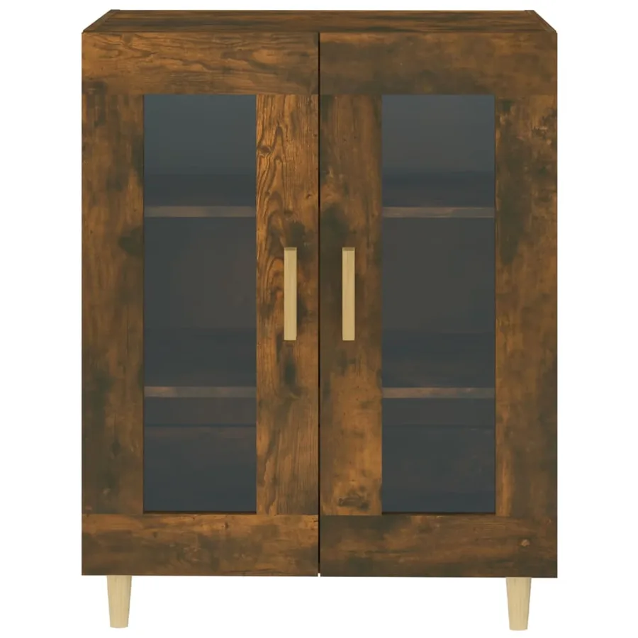 Buffet chêne fumé 69,5x34x90 cm bois d'ingénierie - 5