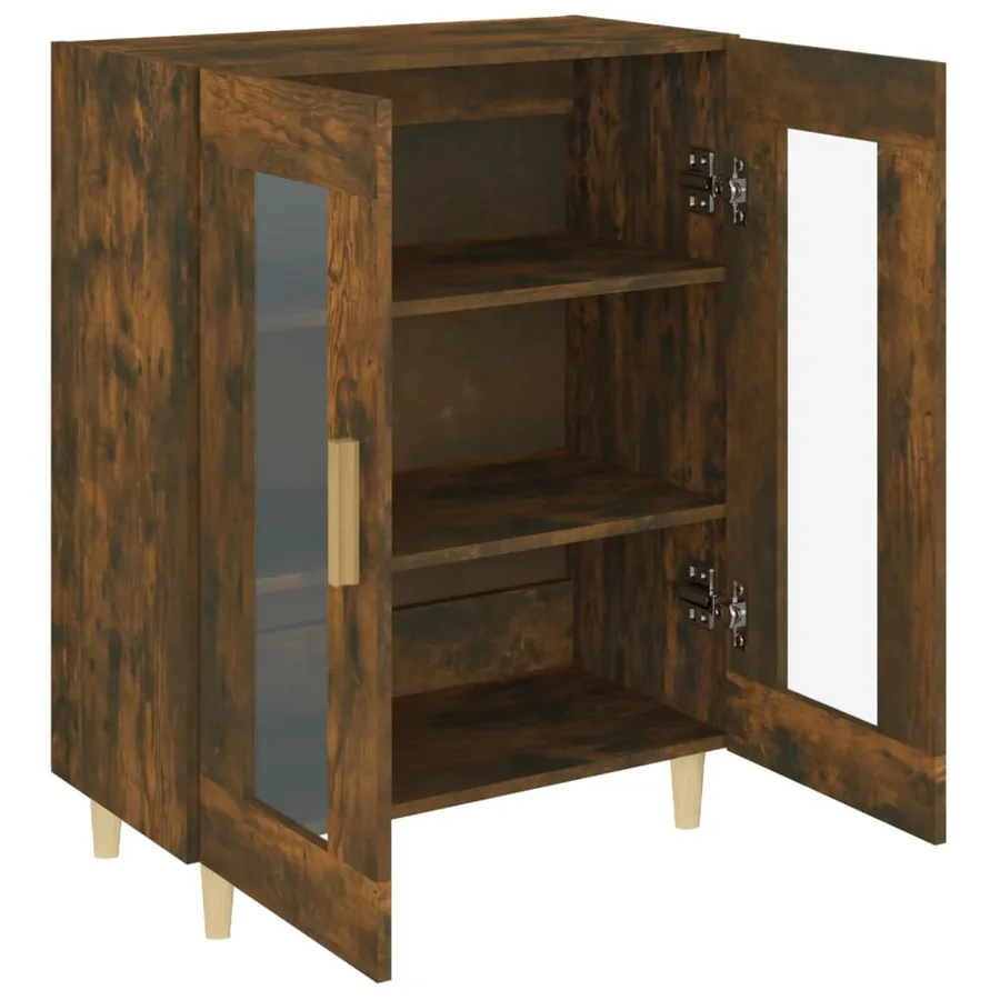 Buffet chêne fumé 69,5x34x90 cm bois d'ingénierie - 7