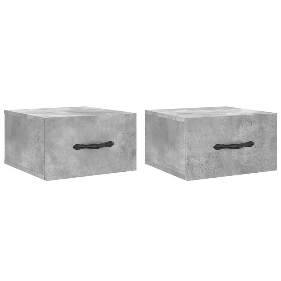 Tables de chevet murales 2 pcs gris béton 35x35x20 cm - 2
