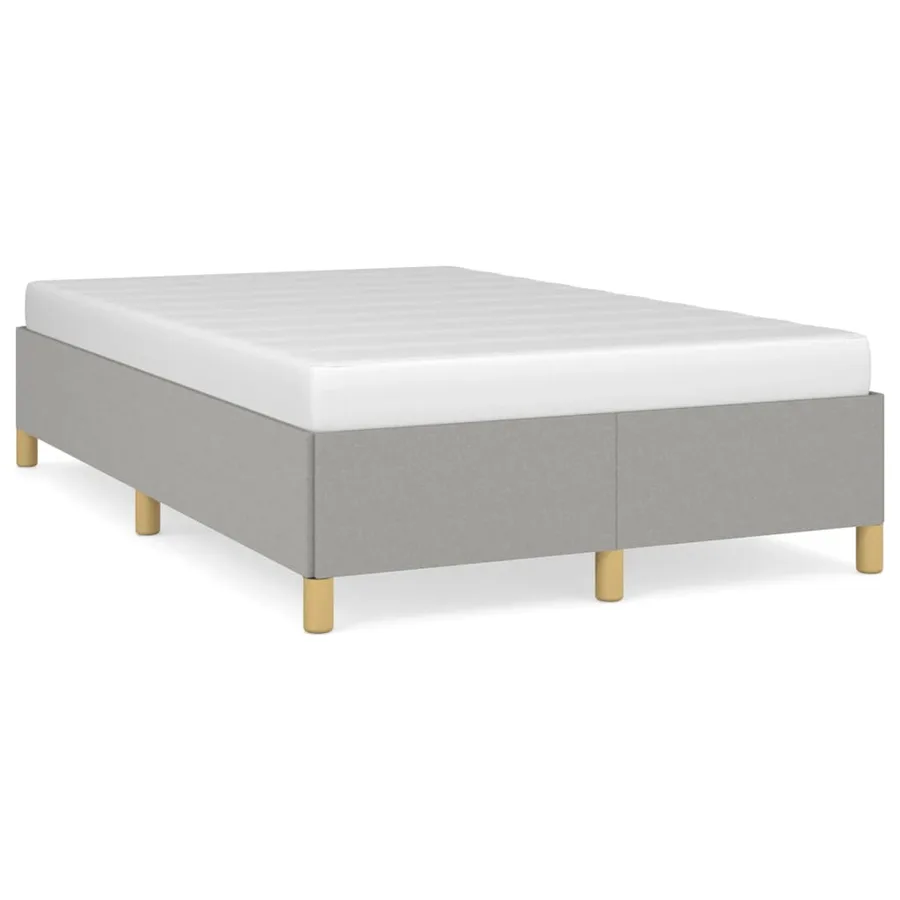 Cadre de lit sans matelas gris clair 120x200 cm tissu - 2