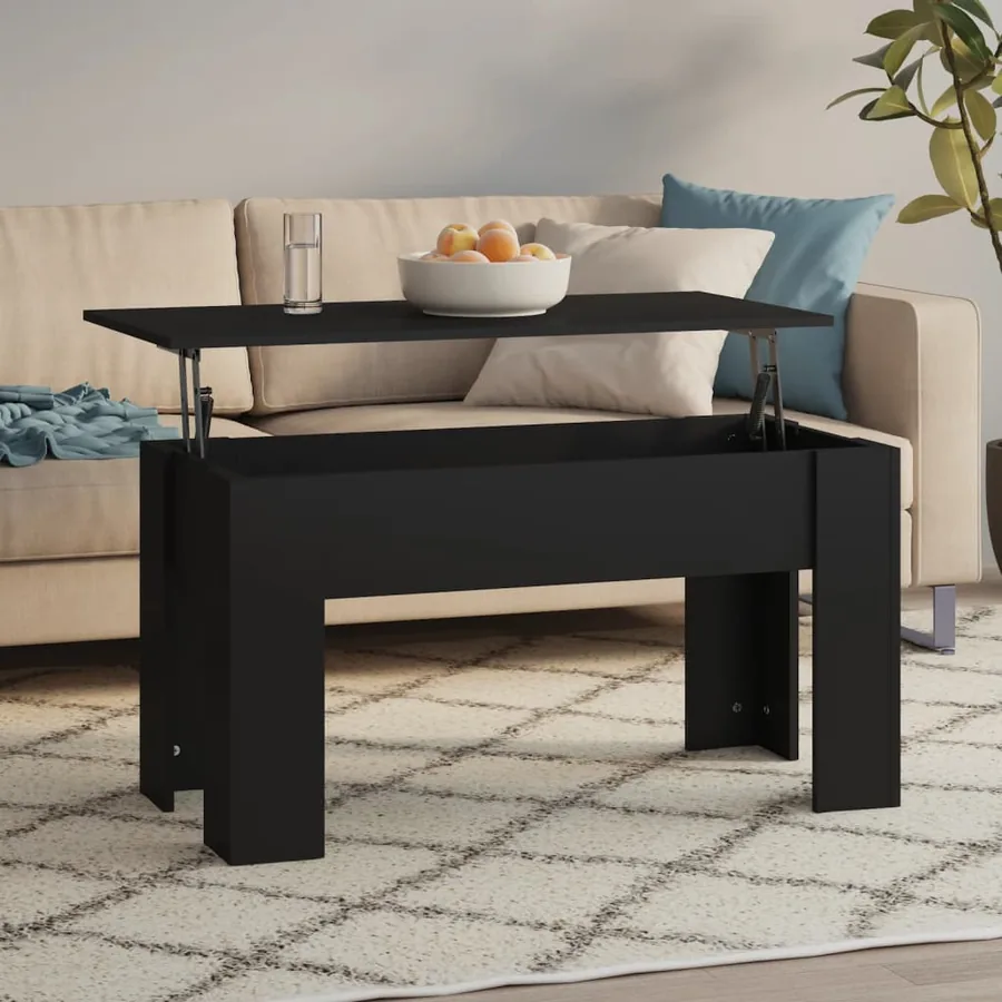 Table basse noir 101x49x52 cm bois d'ingénierie