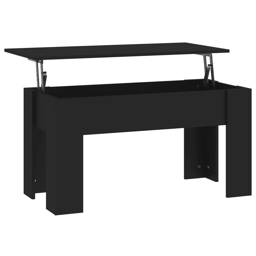 Table basse noir 101x49x52 cm bois d'ingénierie - 2