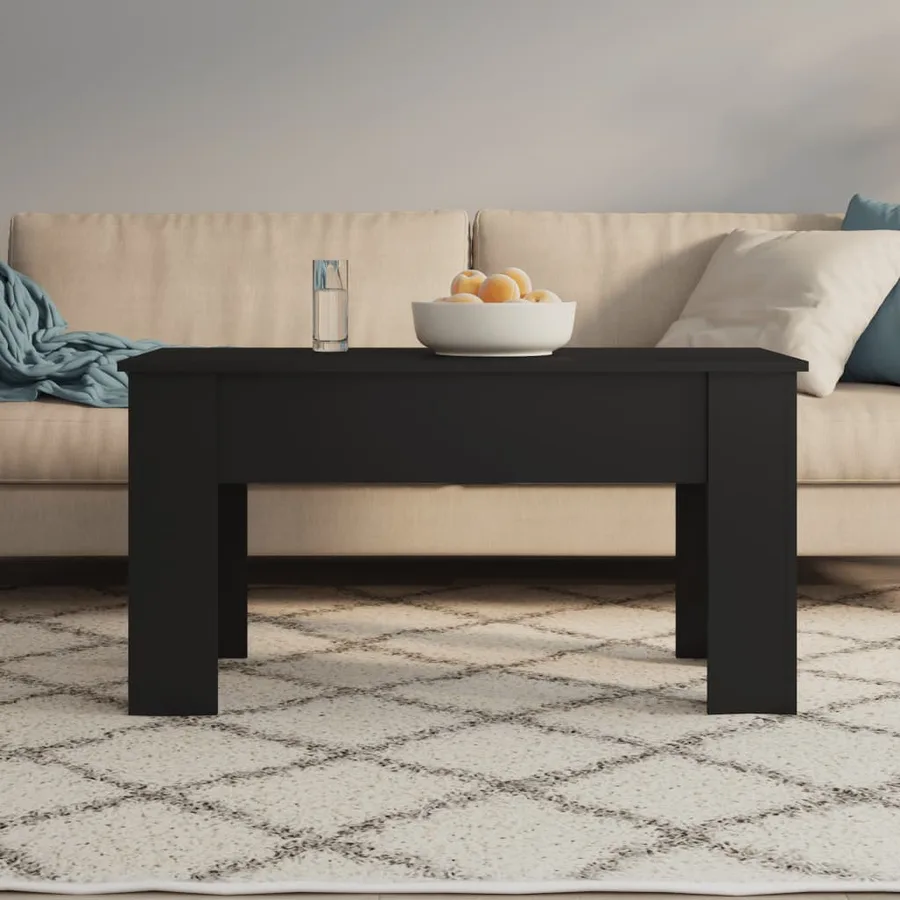 Table basse noir 101x49x52 cm bois d'ingénierie - 3