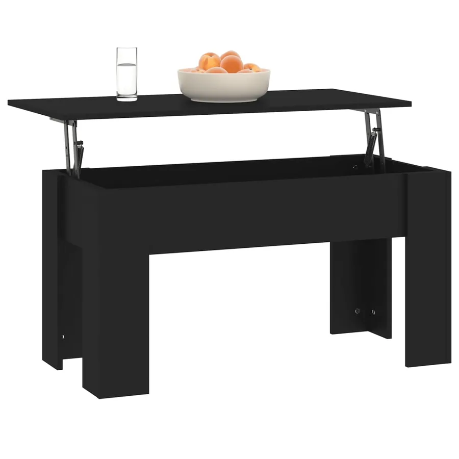 Table basse noir 101x49x52 cm bois d'ingénierie - 4