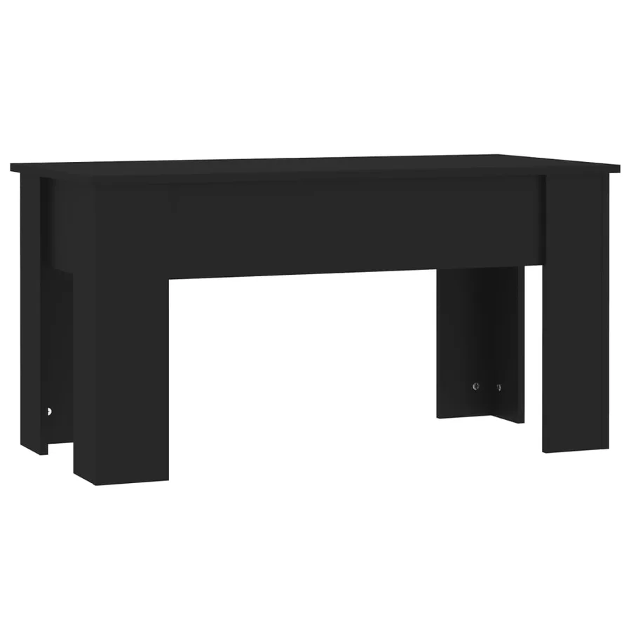 Table basse noir 101x49x52 cm bois d'ingénierie - 5
