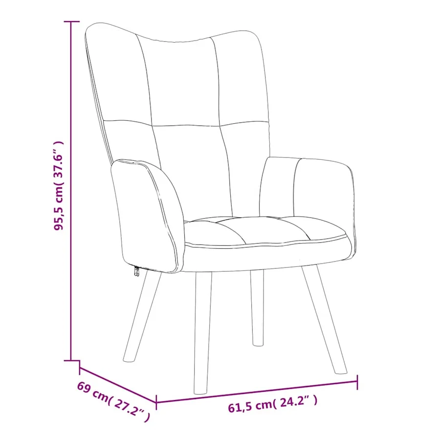 Chaise de relaxation avec repose-pied Gris clair Velours - 11