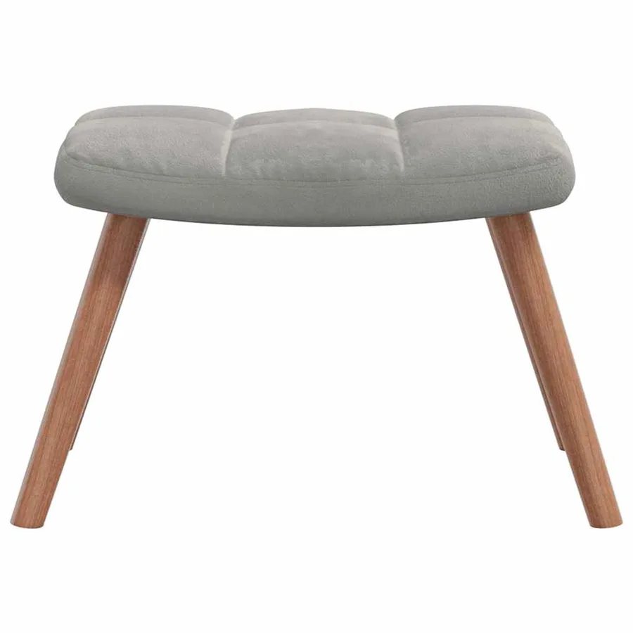 Chaise de relaxation avec repose-pied Gris clair Velours - 7