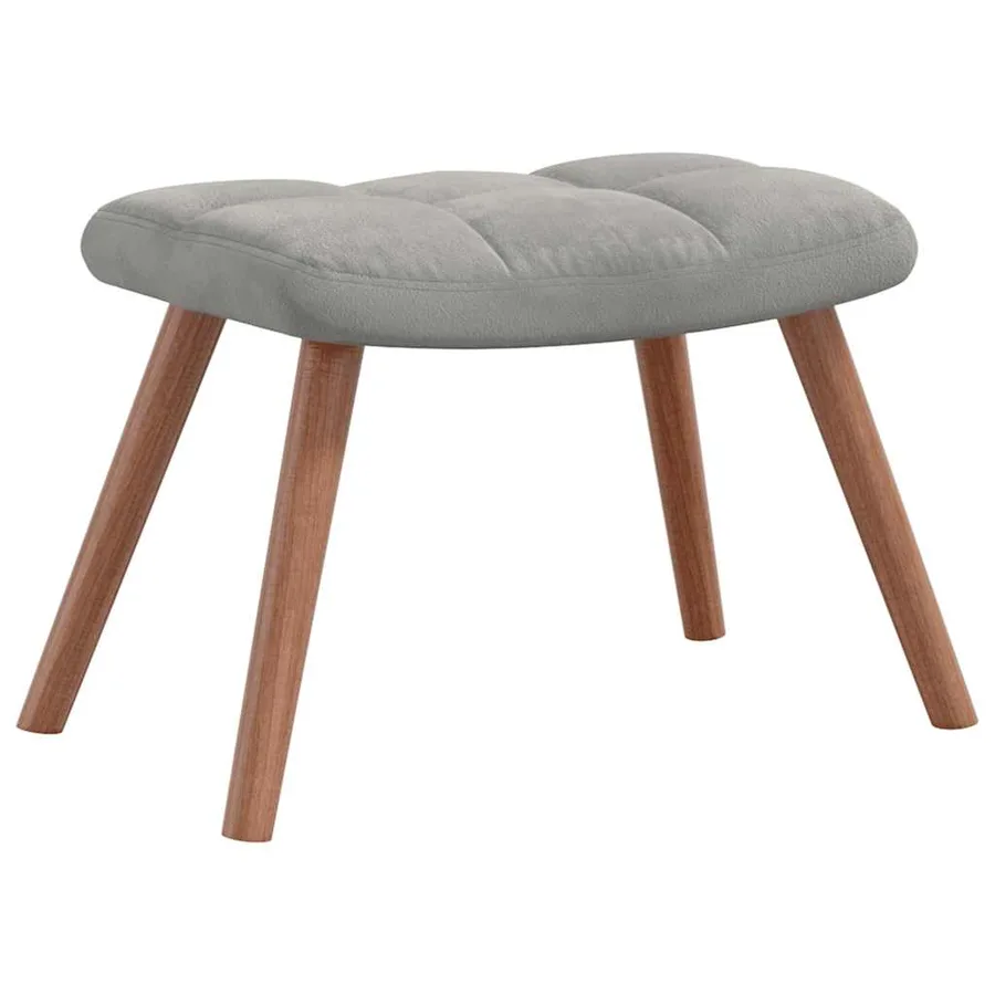 Chaise de relaxation avec repose-pied Gris clair Velours - 8