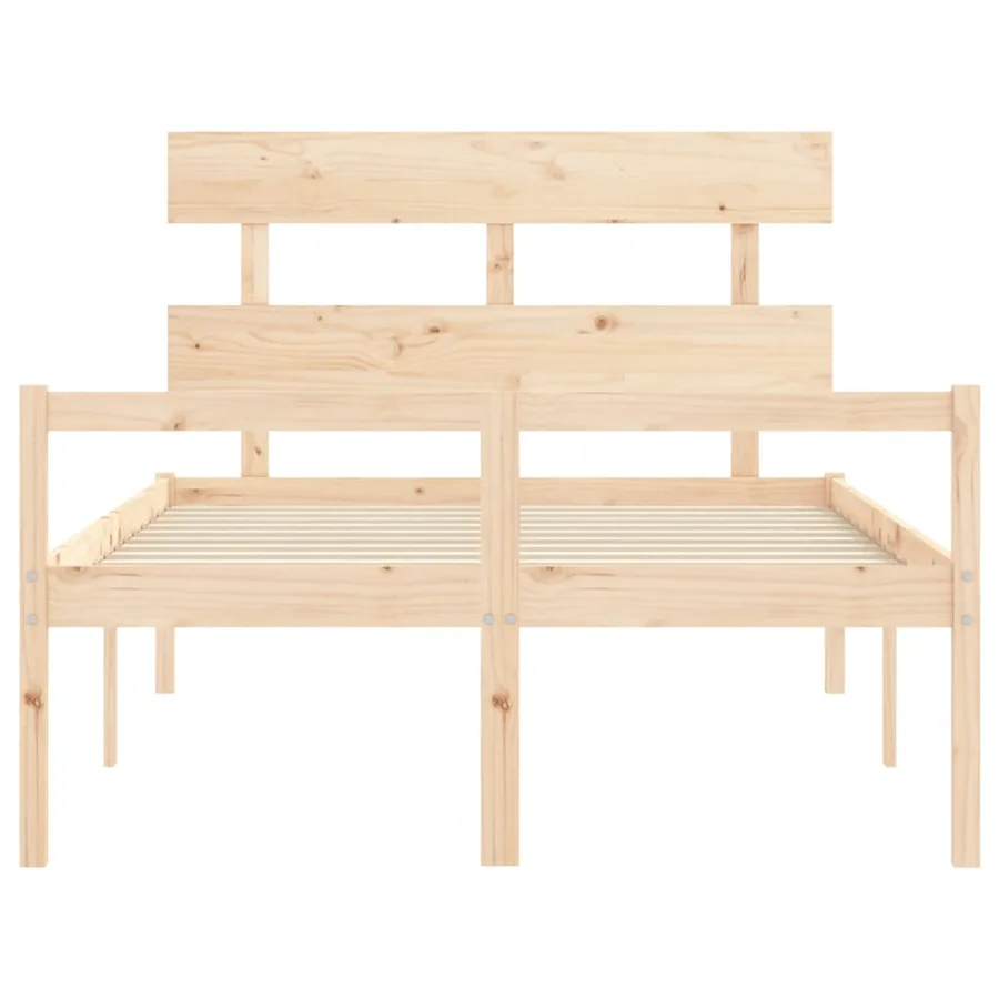 Lit pour personne âgée sans matelas 140x190 cm bois massif - 6