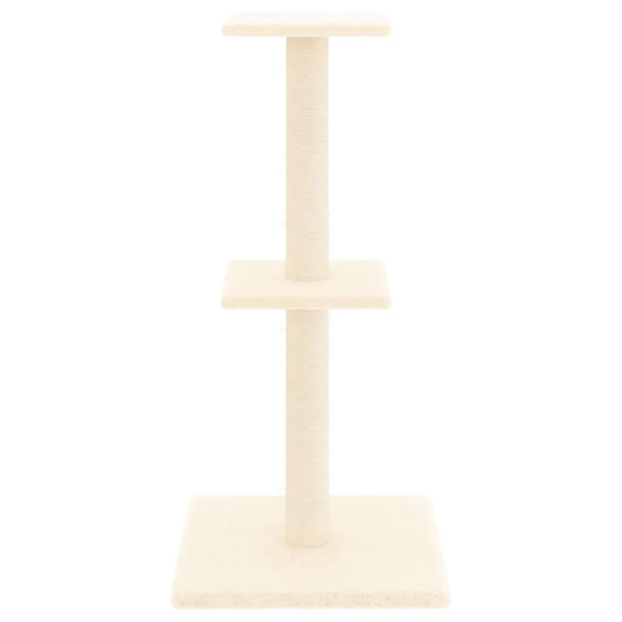 Arbre à chat avec griffoirs en sisal crème 73 cm - 3
