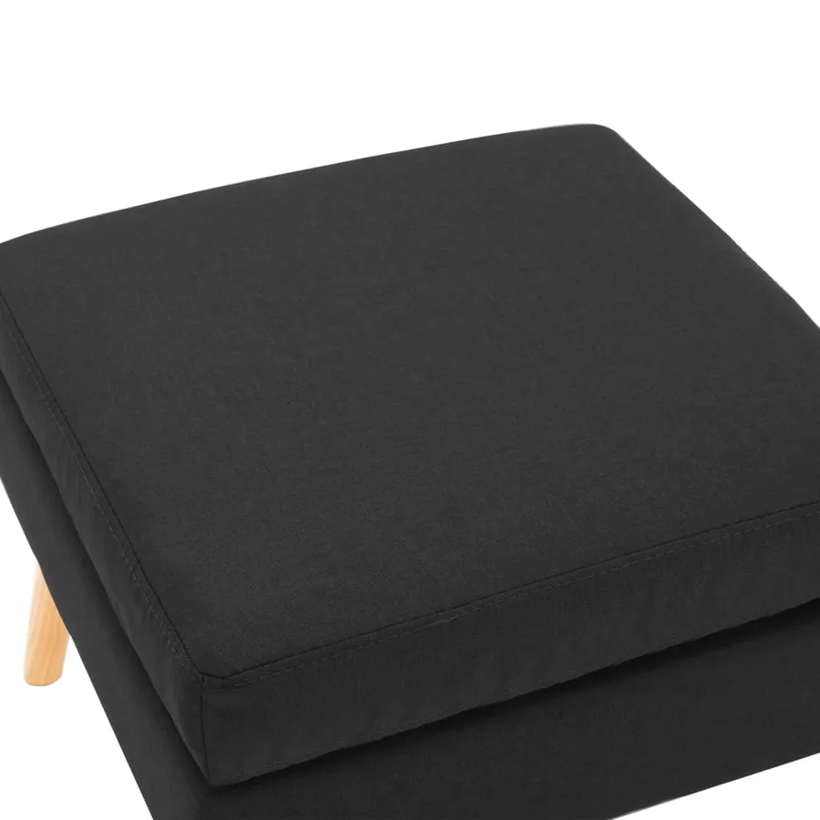 Repose-pied Noir Tissu - 3
