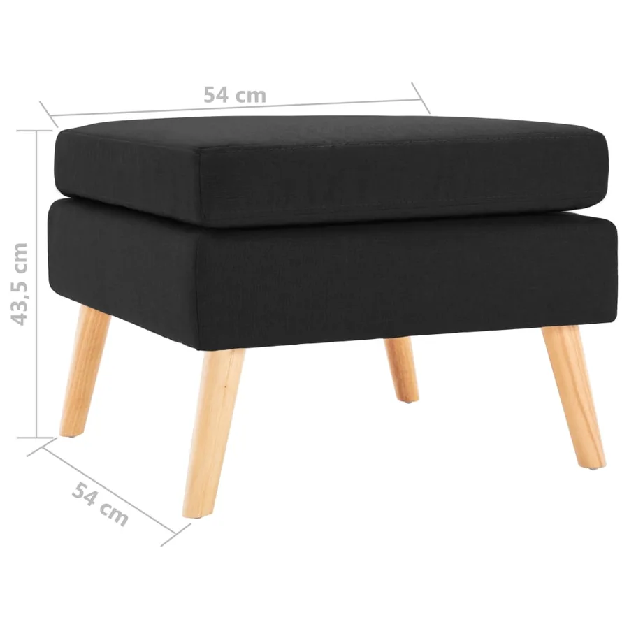 Repose-pied Noir Tissu - 5