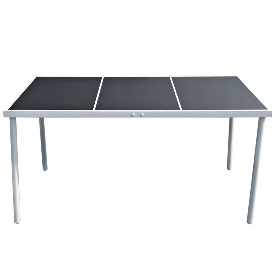 Table de jardin 150x90x74 cm Noir Acier - 2