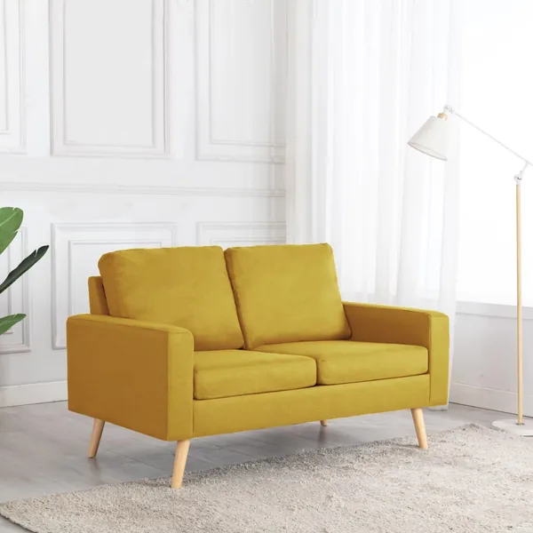 Canapé à 2 places Jaune Tissu