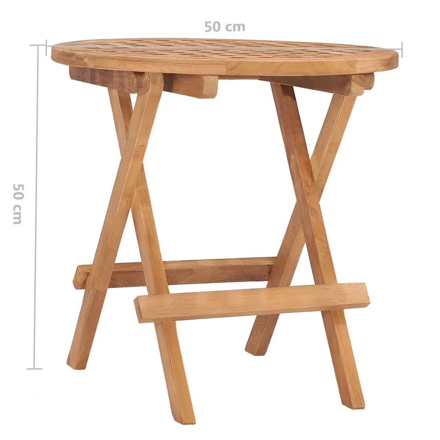 Ensemble à manger d'extérieur pliable avec coussin 3 pcs Teck - 16