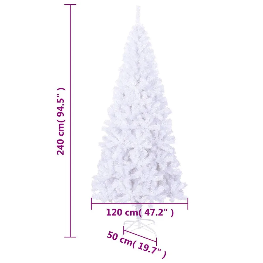 Sapin de Noël artificiel L 240 cm Blanc - 7